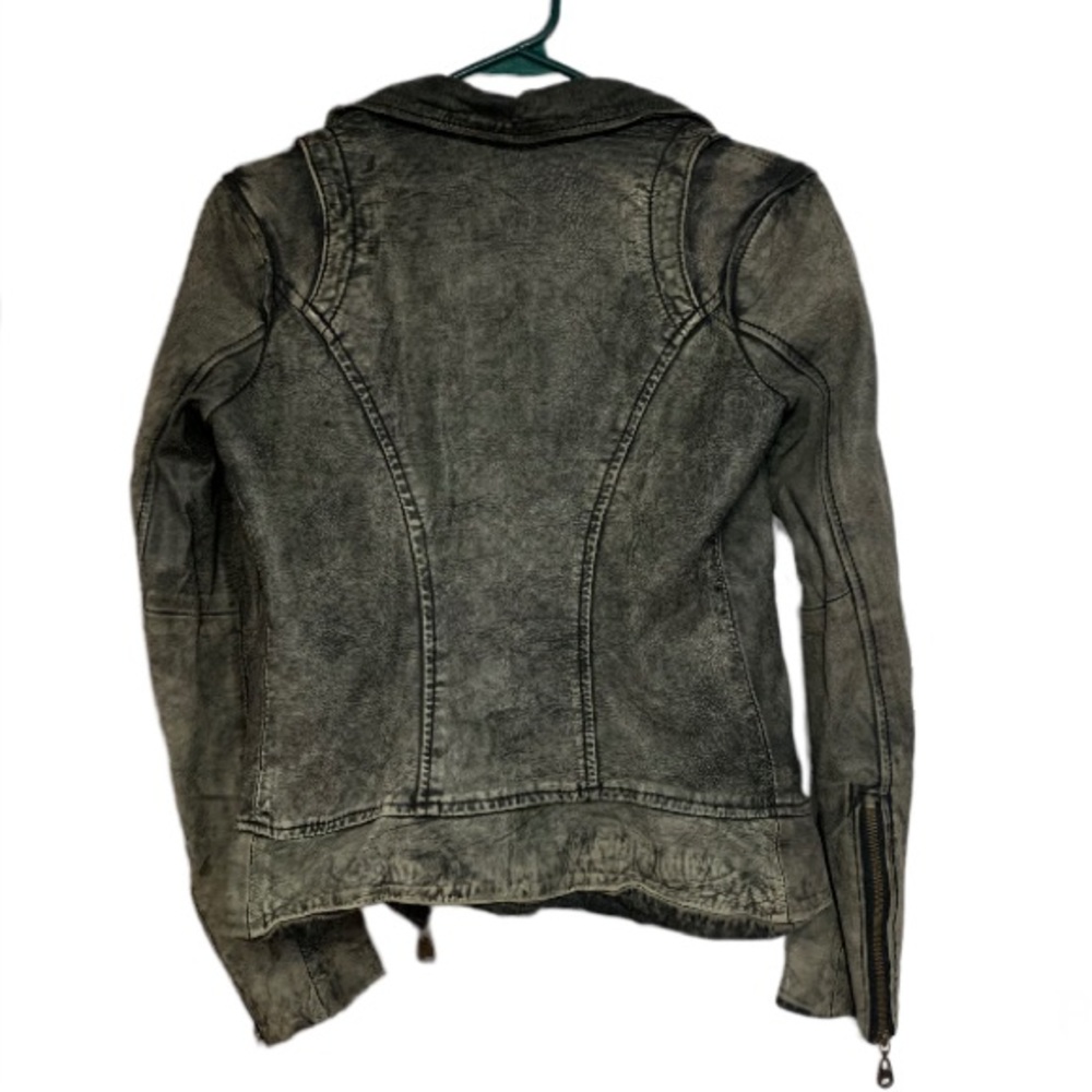 DOMA Leather Lambskin Leather Moto Charcoal Jacket XS/S - Picture 4 of 15